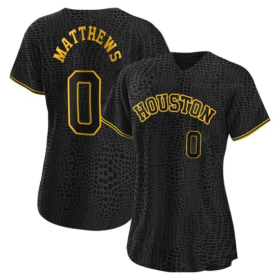 Women's Brice Matthews Houston Astros Authentic Black Snake Skin City Jersey