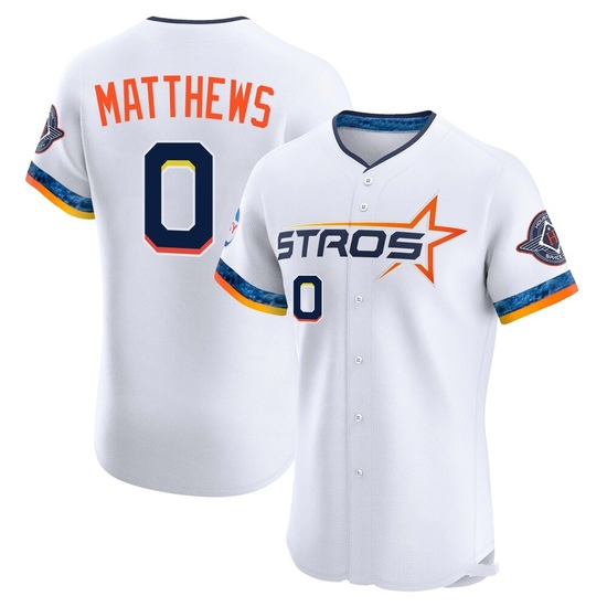 Men's Brice Matthews Houston Astros Elite White 2025 City Connect Jersey