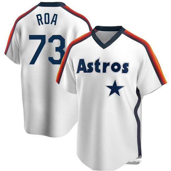 Men's Christian Roa Houston Astros Replica White Home Cooperstown Collection Team Jersey