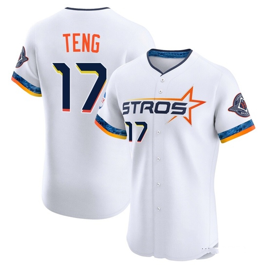 Men's Kai-Wei Teng Houston Astros Elite White 2025 City Connect Jersey