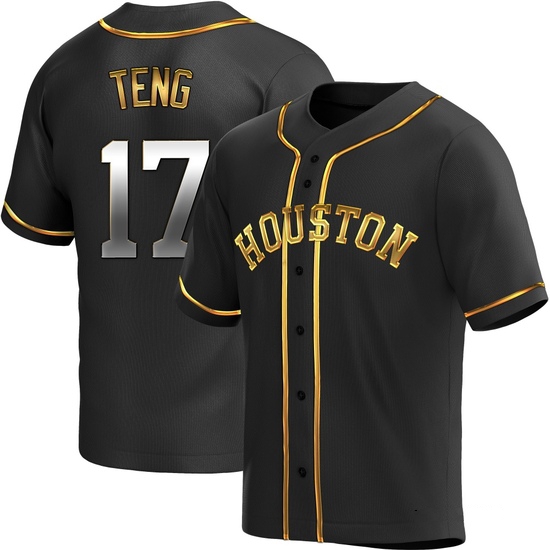 Men's Kai-Wei Teng Houston Astros Replica Black Golden Alternate Jersey
