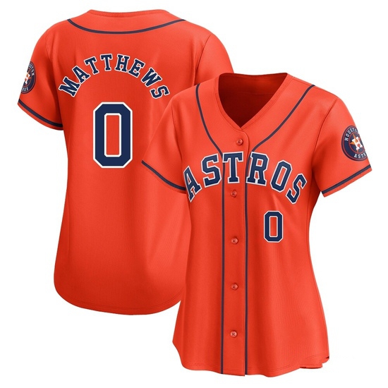 Women's Brice Matthews Houston Astros Limited Orange Alternate Jersey