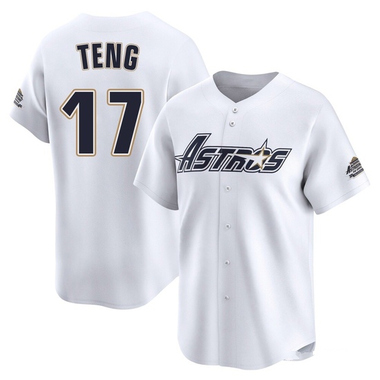 Youth Kai-Wei Teng Houston Astros Limited White Throwback Cooperstown Collection Jersey