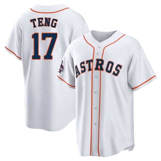 Youth Kai-Wei Teng Houston Astros Replica White 2022 World Series Champions Home Jersey