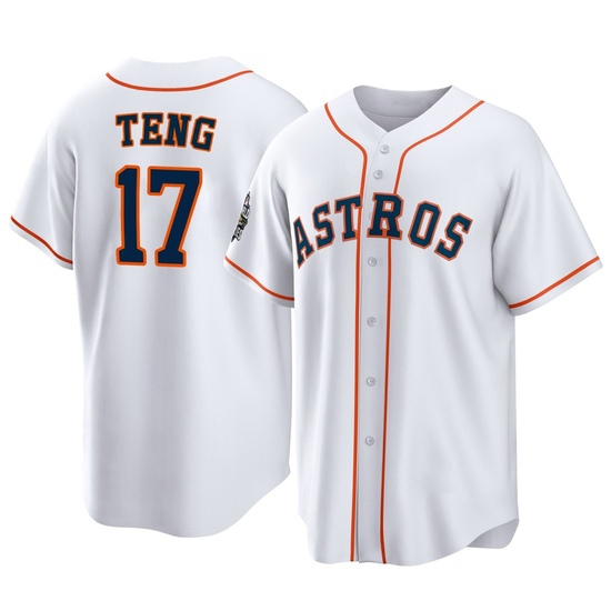 Youth Kai-Wei Teng Houston Astros Replica White 2022 World Series Home Jersey