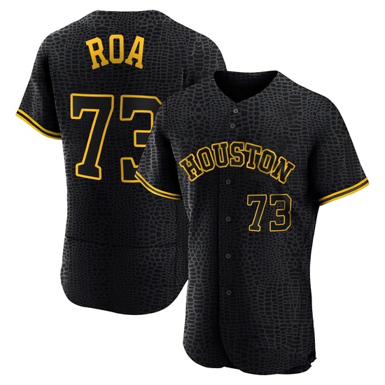 Men's Christian Roa Houston Astros Authentic Black Snake Skin City Jersey