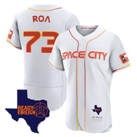 Men's Christian Roa Houston Astros Authentic White 2023 Space City Ready 2 Reign Flex Base Jersey