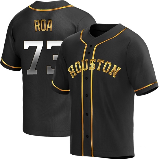 Men's Christian Roa Houston Astros Replica Black Golden Alternate Jersey