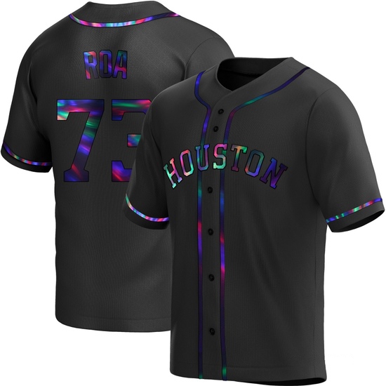 Men's Christian Roa Houston Astros Replica Black Holographic Alternate Jersey
