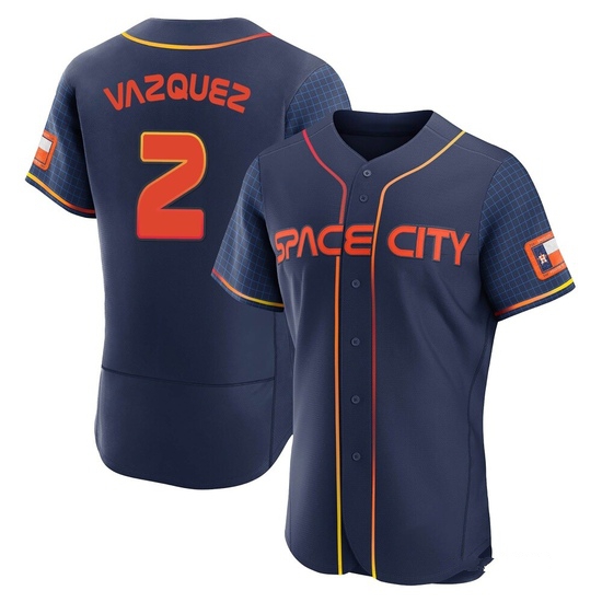 Men's Christian Vazquez Houston Astros Authentic Navy 2022 City Connect Jersey
