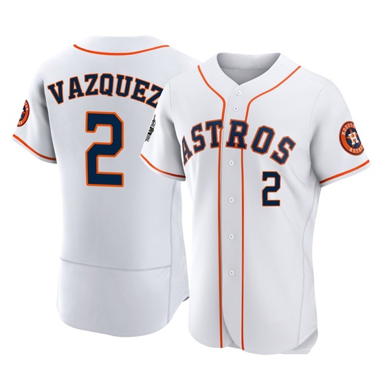 Men's Christian Vazquez Houston Astros Authentic White 2022 World Series Home Jersey