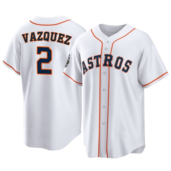 Men's Christian Vazquez Houston Astros Replica White 2022 World Series Home Jersey