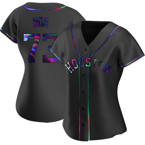 Women's Christian Roa Houston Astros Replica Black Holographic Alternate Jersey