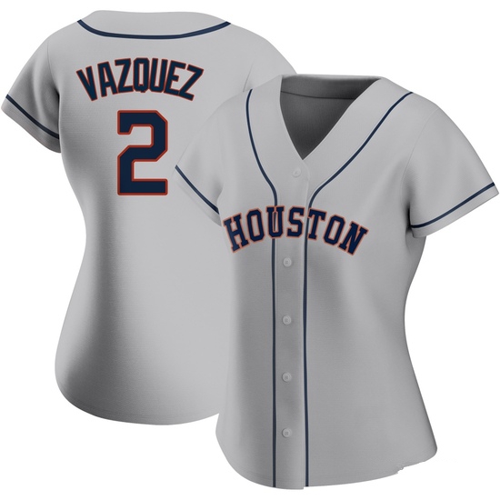 Women's Christian Vazquez Houston Astros Authentic Gray Road 2020 Jersey
