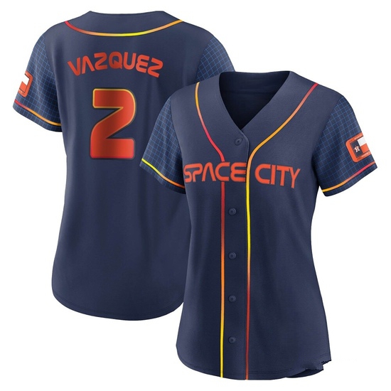 Women's Christian Vazquez Houston Astros Authentic Navy 2022 City Connect Jersey