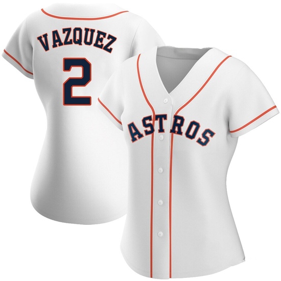 Women's Christian Vazquez Houston Astros Authentic White Home Jersey