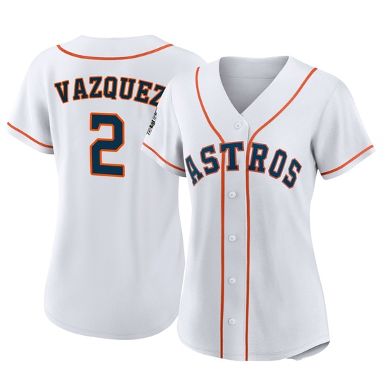 Women's Christian Vazquez Houston Astros Replica White 2022 World Series Home Jersey