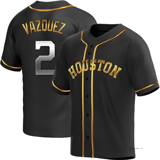 Youth Christian Vazquez Houston Astros Replica Black Golden Alternate Jersey