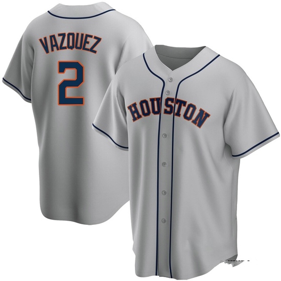 Youth Christian Vazquez Houston Astros Replica Gray Road Jersey