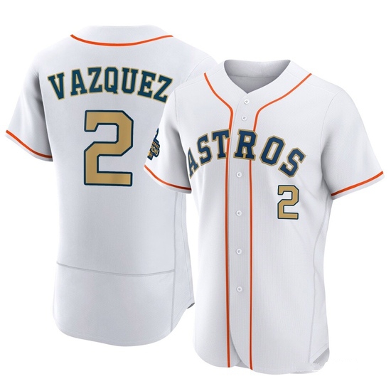 Men's Christian Vazquez Houston Astros Authentic Gold White 2023 Collection Jersey