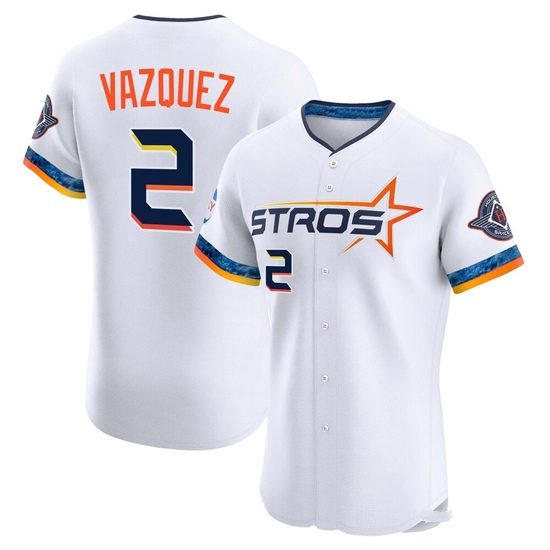 Men's Christian Vazquez Houston Astros Elite White 2025 City Connect Jersey