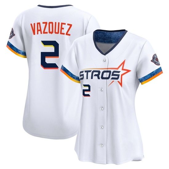 Women's Christian Vazquez Houston Astros Limited White 2025 City Connect Jersey