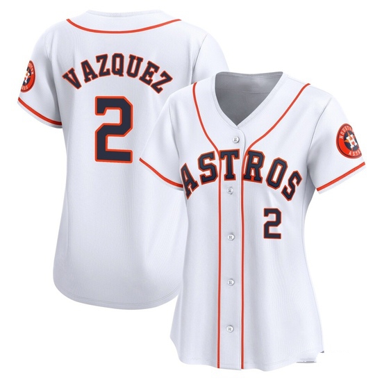 Women's Christian Vazquez Houston Astros Limited White Home Jersey