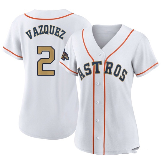Women's Christian Vazquez Houston Astros Replica Gold White 2023 Collection Jersey