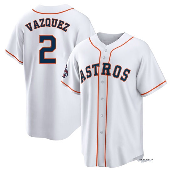 Youth Christian Vazquez Houston Astros Replica White 2022 World Series Champions Home Jersey