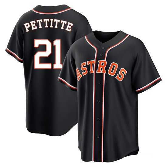 Men's Andy Pettitte Houston Astros Replica Black Fashion Out Jersey