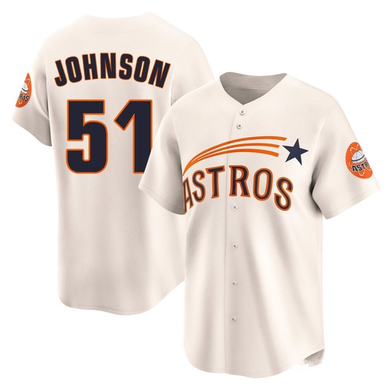 Youth Randy Johnson Houston Astros Limited Cream Throwback Cooperstown Collection Jersey