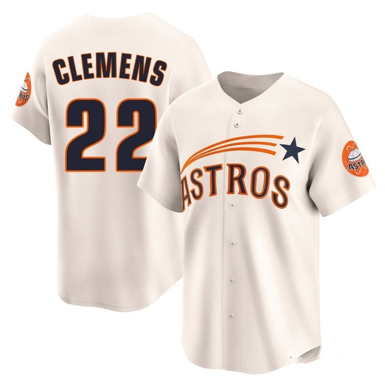 Youth Roger Clemens Houston Astros Limited Cream Throwback Cooperstown Collection Jersey