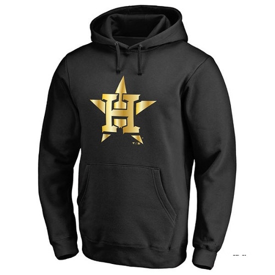Men's Houston Astros Gold Collection Pullover Hoodie - Black by