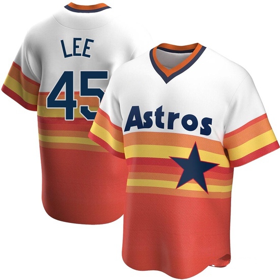 Men's Carlos Lee Houston Astros Replica White Home Cooperstown Collection Jersey