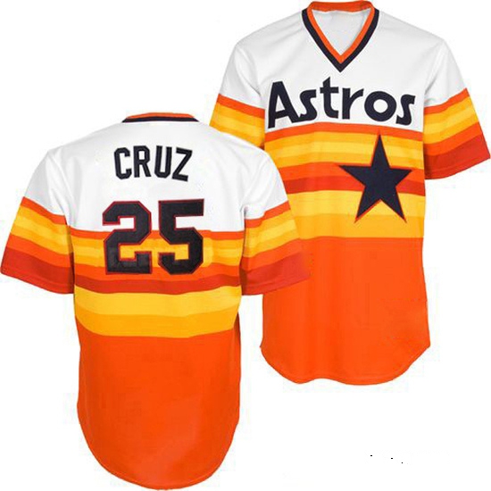 Men's Jose Cruz Jr. Houston Astros Authentic Orange White/ Throwback Jersey by