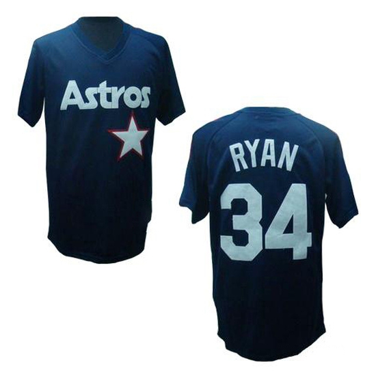 Men's Nolan Ryan Houston Astros Authentic Blue Throwback Jersey by
