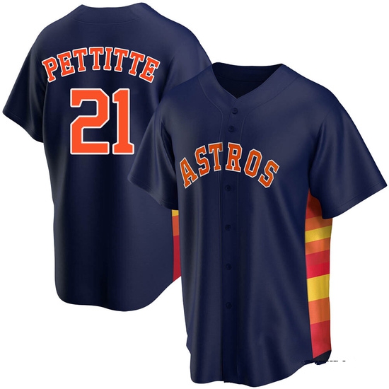 Youth Andy Pettitte Houston Astros Replica Navy Alternate Jersey