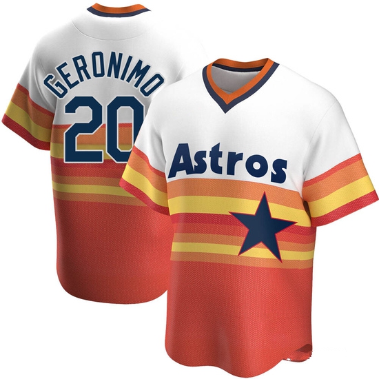 Men's Cesar Geronimo Houston Astros Replica White Home Cooperstown Collection Jersey