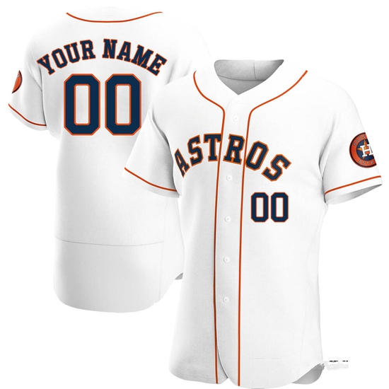Men's Custom Houston Astros Authentic White Home Jersey