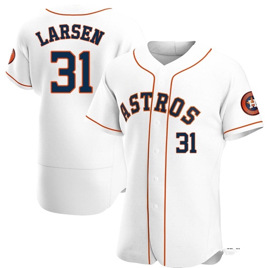 Men's Don Larsen Houston Astros Authentic White Home Jersey