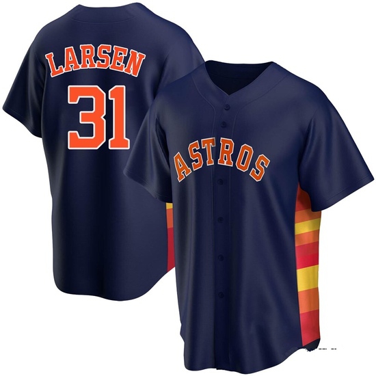 Men's Don Larsen Houston Astros Replica Navy Alternate Jersey