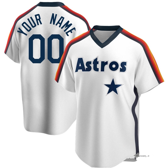 Youth Custom Houston Astros Replica White Home Cooperstown Collection Team Jersey