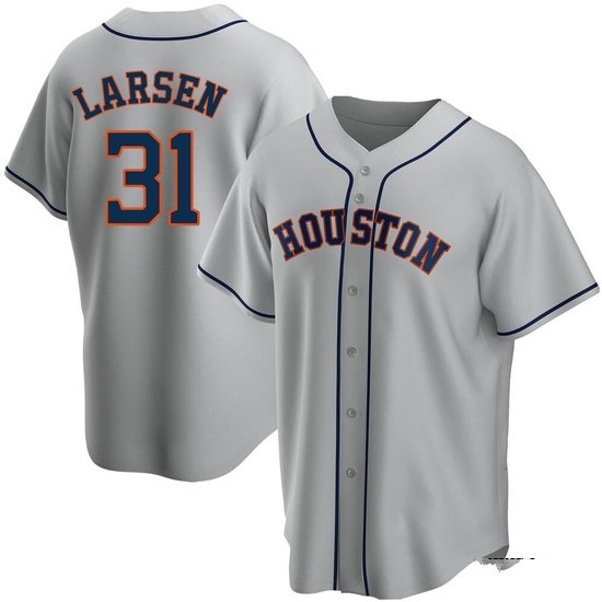 Youth Don Larsen Houston Astros Replica Gray Road Jersey