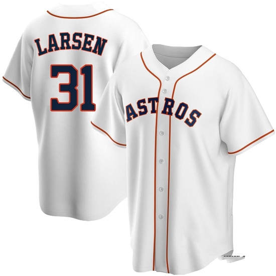 Youth Don Larsen Houston Astros Replica White Home Jersey